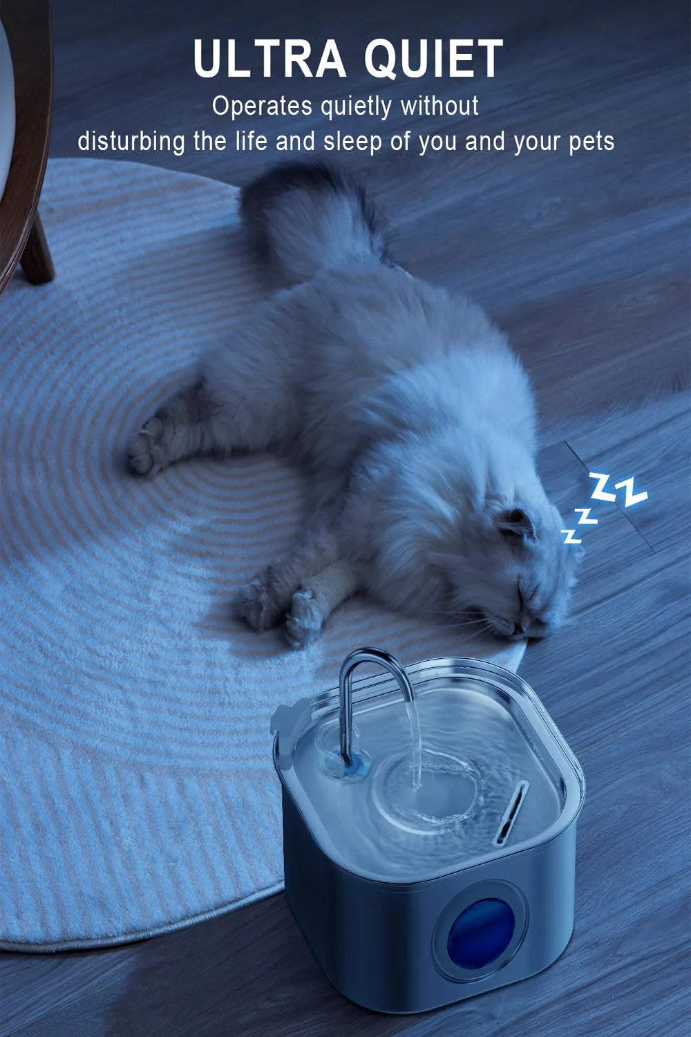 IRON WOLVES Edelstahl Wasserbrunnen – 3,2L Smart Trinkbrunnen für Katzen & Hunde