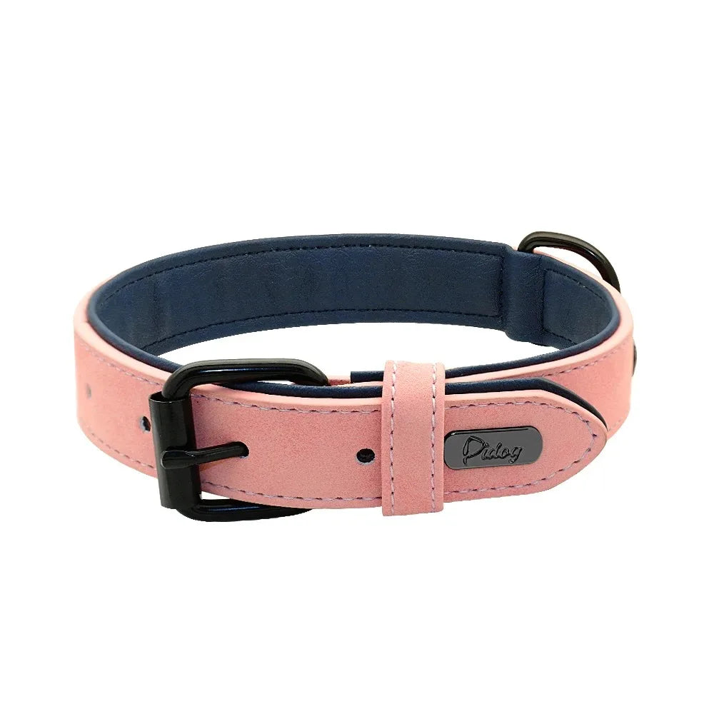Personalisierte Namens-ID-Tags, Hundehalsbänder, individueller Text, Name, Leder-Hundehalsband für kleine, mittelgroße und große Hunde, Pitbull, Bulldogge, Beagle