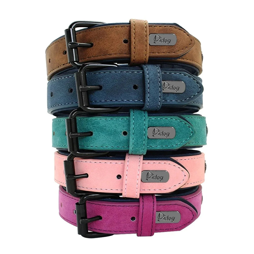 Personalisierte Namens-ID-Tags, Hundehalsbänder, individueller Text, Name, Leder-Hundehalsband für kleine, mittelgroße und große Hunde, Pitbull, Bulldogge, Beagle