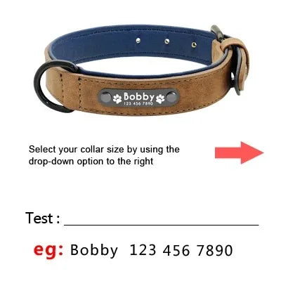 Personalisierte Namens-ID-Tags, Hundehalsbänder, individueller Text, Name, Leder-Hundehalsband für kleine, mittelgroße und große Hunde, Pitbull, Bulldogge, Beagle