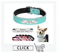 Personalisierte Namens-ID-Tags, Hundehalsbänder, individueller Text, Name, Leder-Hundehalsband für kleine, mittelgroße und große Hunde, Pitbull, Bulldogge, Beagle
