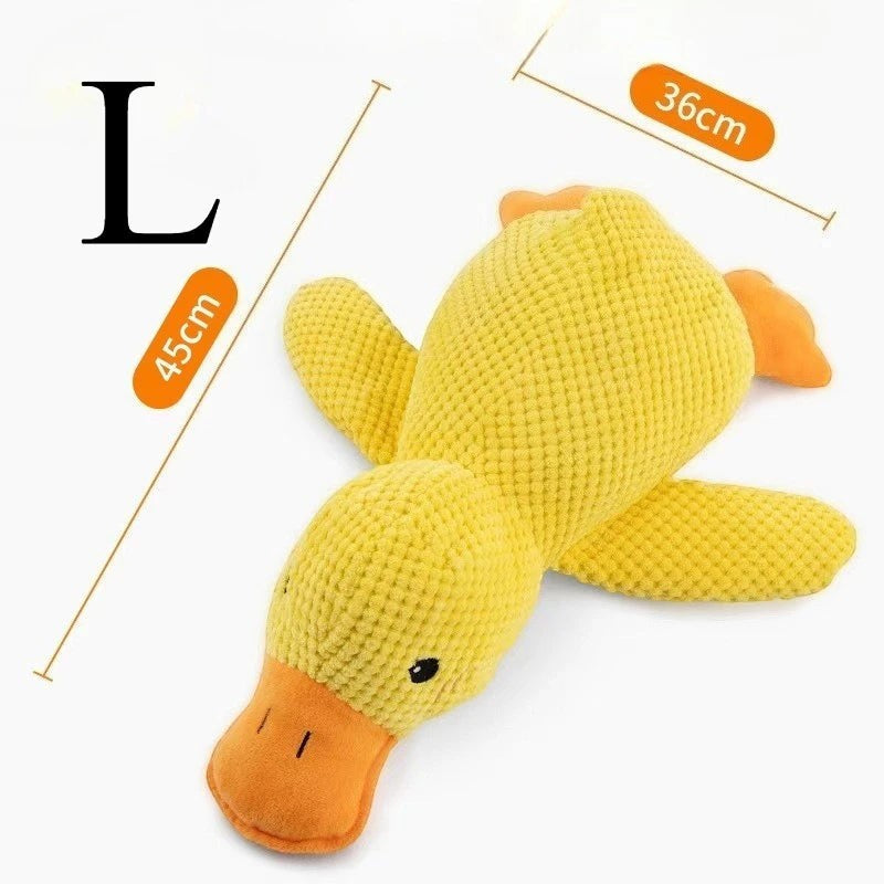 Valley of the Wolves Enten-Hundespielzeug aus gelbem Fleece mit Quietscher, langlebiges Kauspielzeug für Hunde