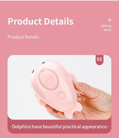 Valley of the Wolves 3-in-1 Haustier-Dampfbürste in Delfin-Optik aus rosa Kunststoff zur sanften Fellpflege