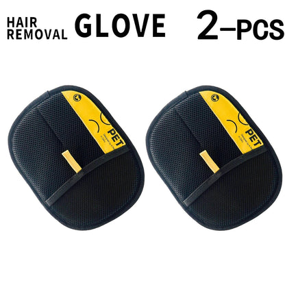 Valley of the Wolves Tierhaarentferner-Handschuhe im 2er-Set, schwarz-gelb, elektrostatisch für Hunde und Katzen