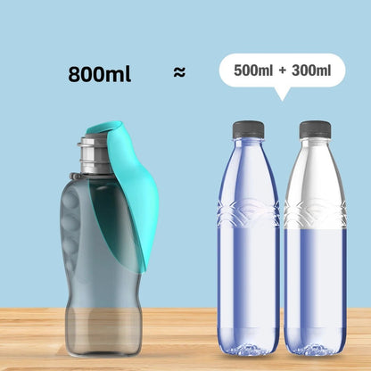 Valley of the Wolves 800ml tragbare Wasserflasche für Hunde in Türkis mit faltbarem Trinknapf für unterwegs
