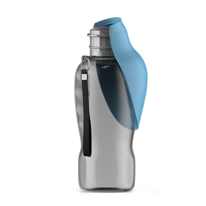 Valley of the Wolves tragbare 800 ml Hundewasserflasche aus Kunststoff mit blauem faltbarem Trinknapf für unterwegs